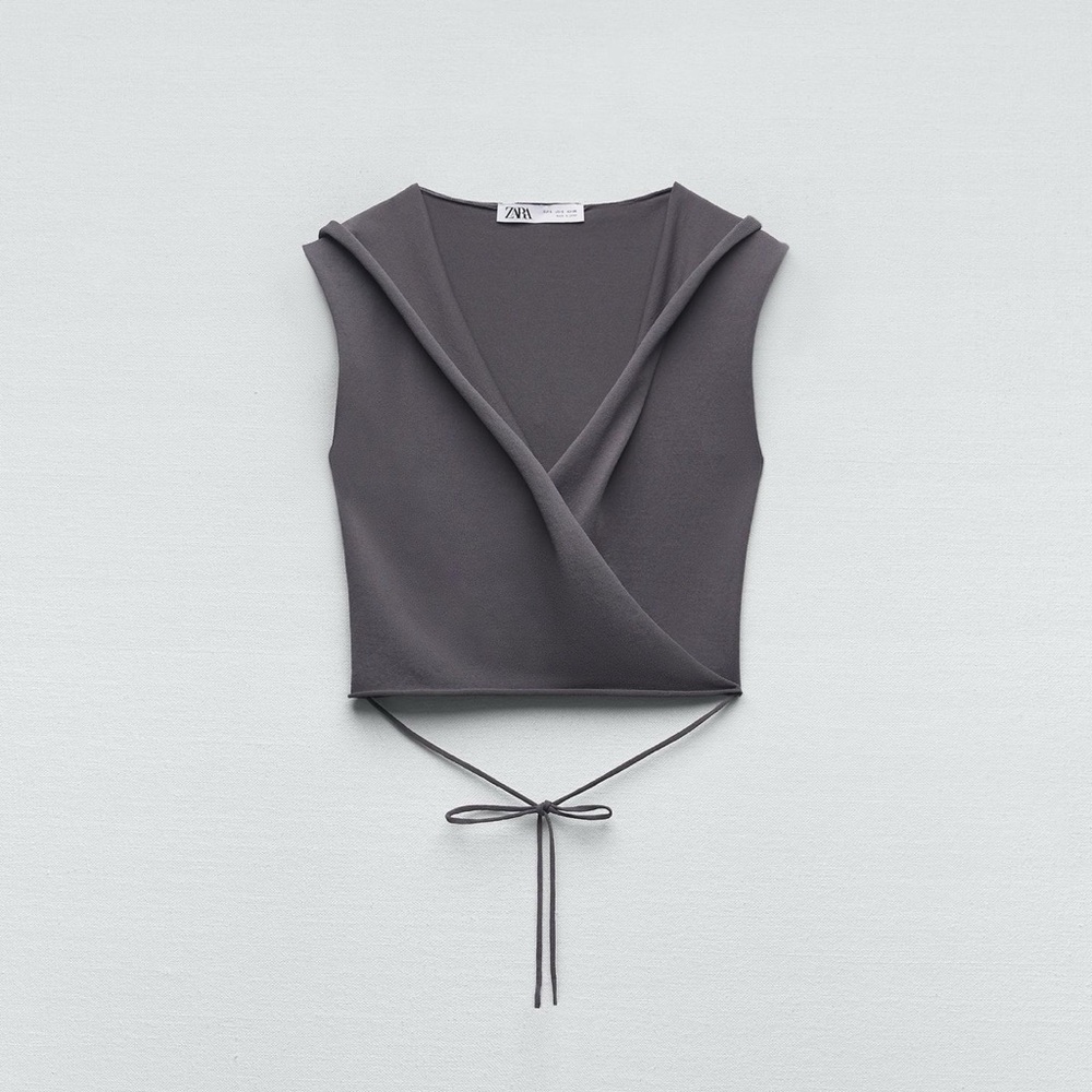 Zara Knit Hooded Wrap Top and Skirt Set